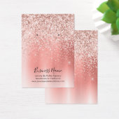 Elegant Roos Gold Glitter Verdien Display Card Visitekaartje (Bureau)