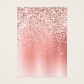 Elegant Roos Gold Glitter Verdien Display Card Visitekaartje (Achterkant)