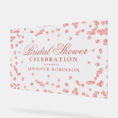 Elegant Roos Gold Glitter Vrijgezellenfeest Welkom Acryl Bord (Hoek)