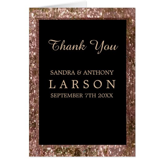 Elegant Roos Gold Glitter Weddenschap Hartelijk da (Voorkant)