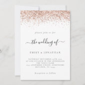 Elegant Roos Gold Glitter Weddenschap White Kaart (Voorkant)