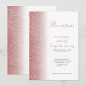 Elegant Roos Gold Glitter Weddenschapskaart Informatiekaartje (Voorkant / Achterkant)