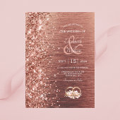 Elegant Roos Gold Glitter Wedding Kaart