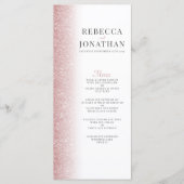 Elegant Roos Gold Glitter Wedding Menu Card (Voorkant)