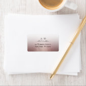 Elegant Roos Gold Glitter Wedding Monogram Script Etiket (Insitu)
