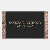 Elegant Roos Gold Glitter Wedding Sticker (Voorkant)