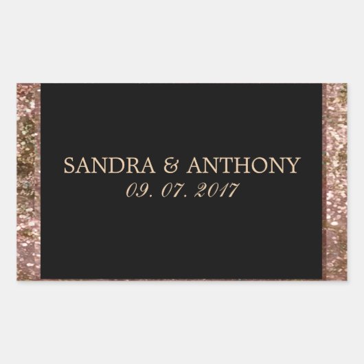 Elegant Roos Gold Glitter Wedding Sticker (Voorkant)