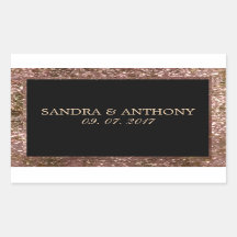 Elegant Roos Gold Glitter Wedding Sticker