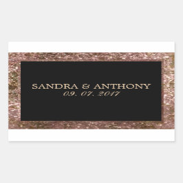 Elegant Roos Gold Glitter Wedding Sticker