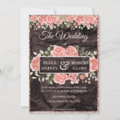 Elegant Roos Gold Glitter Wedding Uitnodiging (Voorkant)