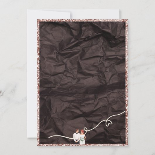 Elegant Roos Gold Glitter Wedding Uitnodiging (Achterkant)