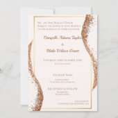 Elegant Roos Gold Glitter Wedding Uitnodiging (Voorkant)