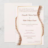 Elegant Roos Gold Glitter Wedding Uitnodiging (Voorkant / Achterkant)