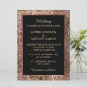 Elegant Roos Gold Glitter Wedding Uitnodiging (Staand voorkant)