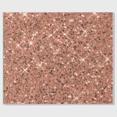 Elegant Roos Gold Glitter Wrapping Paper Cadeaupapier (Vlak)