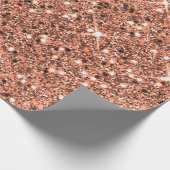 Elegant Roos Gold Glitter Wrapping Paper Cadeaupapier (Hoek)