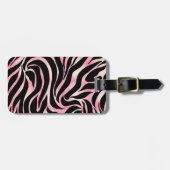 Elegant Roos Gold Glitter Zebra Black Animal Print Bagagelabel (Voorkant horizontaal)