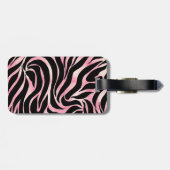 Elegant Roos Gold Glitter Zebra Black Animal Print Bagagelabel (Achterkant horizontaal)