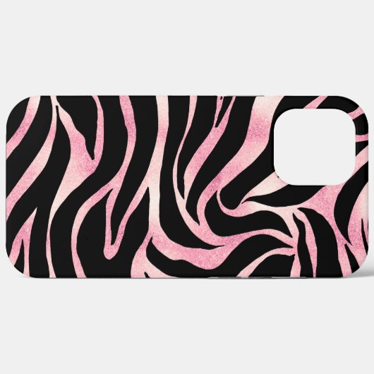 Elegant Roos Gold Glitter Zebra Black Animal Print Case-Mate iPhone Case (Achterkant (horizontaal))