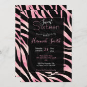 Elegant Roos Gold Glitter Zebra Black Animal Print Kaart (Voorkant / Achterkant)