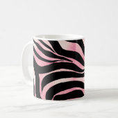 Elegant Roos Gold Glitter Zebra Black Animal Print Koffiemok (Voorkant links)