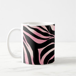 Elegant Roos Gold Glitter Zebra Black Animal Print Koffiemok