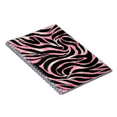 Elegant Roos Gold Glitter Zebra Black Animal Print Notitieboek (Rechterzijde)