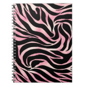 Elegant Roos Gold Glitter Zebra Black Animal Print Notitieboek (Voorkant)
