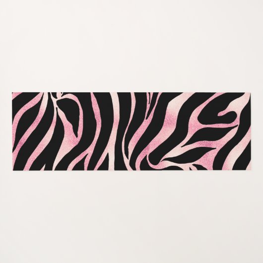 Elegant Roos Gold Glitter Zebra Black Animal Print Yogamat (Achterkant (horizontaal))