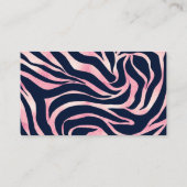 Elegant Roos Gold Glitter Zebra Blue Animal Print Visitekaartje (Achterkant)