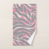 Elegant Roos Gold Glitter Zebra Grey Animal Print Bad Handdoek (Handdoek)