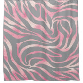 Elegant Roos Gold Glitter Zebra Grey Animal Print Douchegordijn (Voorkant)