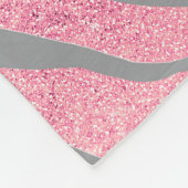 Elegant Roos Gold Glitter Zebra Grey Animal Print Fleece Deken (Hoek)