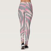 Elegant Roos Gold Glitter Zebra Grey Animal Print Leggings (Achterkant)