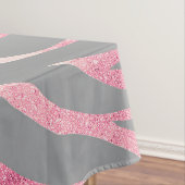 Elegant Roos Gold Glitter Zebra Grey Animal Print Tafelkleed (Voorbeeld)