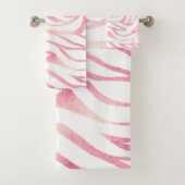 Elegant Roos Gold Glitter Zebra White Animal Print Bad Handdoek (Insitu)