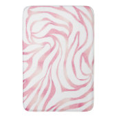 Elegant Roos Gold Glitter Zebra White Animal Print Badmat (Voorkant Verticaal)