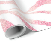 Elegant Roos Gold Glitter Zebra White Animal Print Cadeaupapier (Rol Hoek)