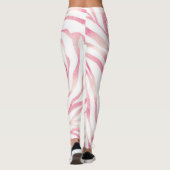 Elegant Roos Gold Glitter Zebra White Animal Print Leggings (Achterkant)