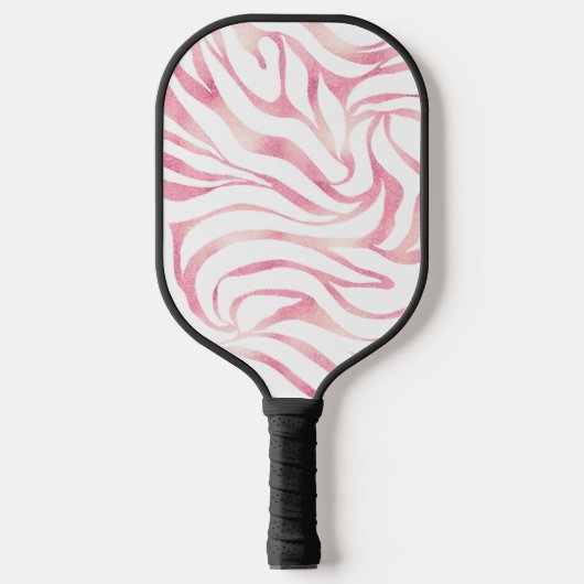 Elegant Roos Gold Glitter Zebra White Animal Print Pickleball Paddle (Voorkant)