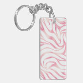 Elegant Roos Gold Glitter Zebra White Animal Print Sleutelhanger (Voorkant Links)