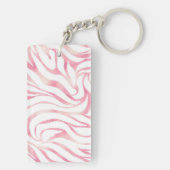 Elegant Roos Gold Glitter Zebra White Animal Print Sleutelhanger (achterkant)