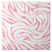 Elegant Roos Gold Glitter Zebra White Animal Print Tegeltje (Voorkant)