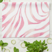 Elegant Roos Gold Glitter Zebra White Animal Print Theedoek (Gevouwen)