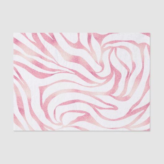 Elegant Roos Gold Glitter Zebra White Animal Print Tissuepapier (Voorkant)