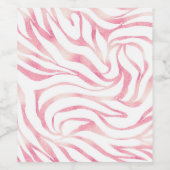 Elegant Roos Gold Glitter Zebra White Animal Print Wijn Etiket (Enkel label)