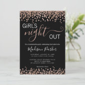 Elegant Roos Gold Glitters Black Bachelorette Kaart (Staand voorkant)