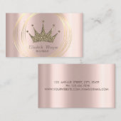 Elegant Roos Gold, gouden cirkels Glitter Tiara Visitekaartje (Voorkant / Achterkant)