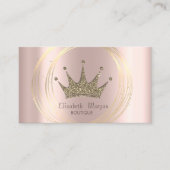 Elegant Roos Gold, gouden cirkels Glitter Tiara Visitekaartje (Voorkant)