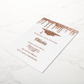 Elegant Roos Gold Graduation Party Folie Uitnodiging (Gedraaid)